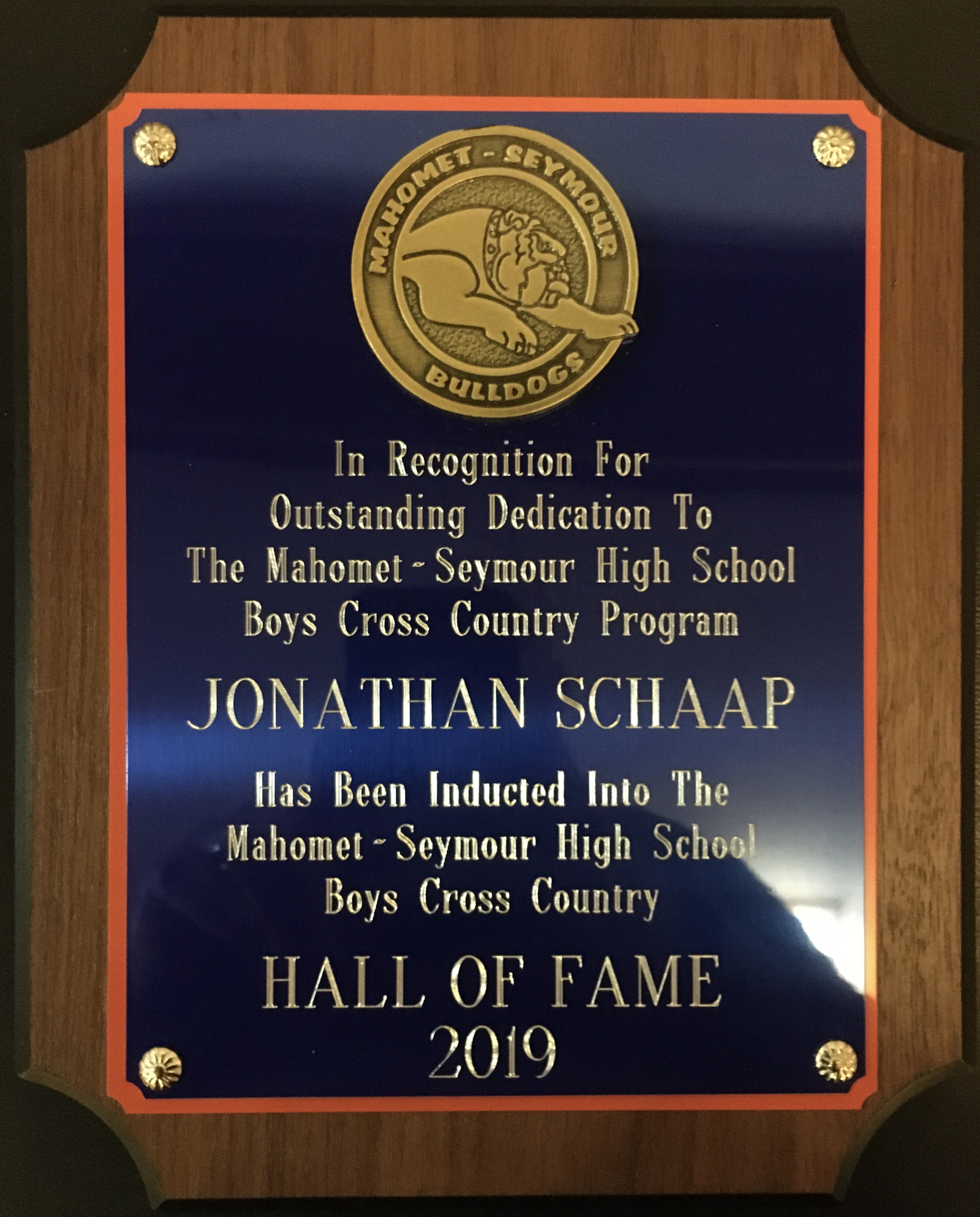 Jonathan Schaap Plaque